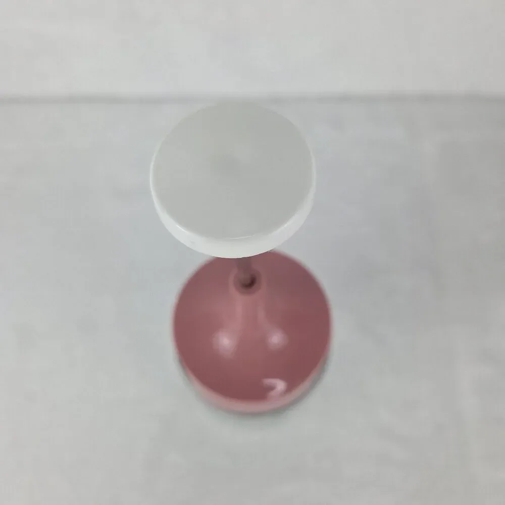 Vintage Gemco Glass Nut Chopper Retro Pink Lid Manual Food Chopper USA